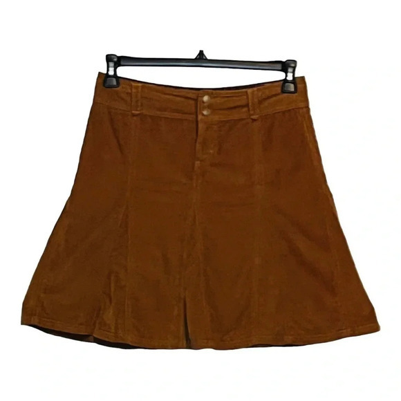ATHLETA‎ BROWN CORDUROY WHENEVER TULIP FLARE SKIRT SIZE 2 - Picture 1 of 10